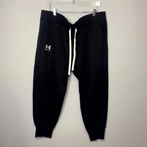 *SOLD* Under Armour Black Rival Fleece Joggers 2X #28 - Picture 2 of 6
